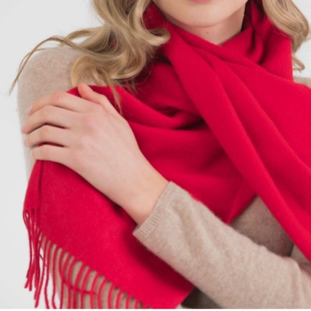 Large Cashmere Scarf Red
